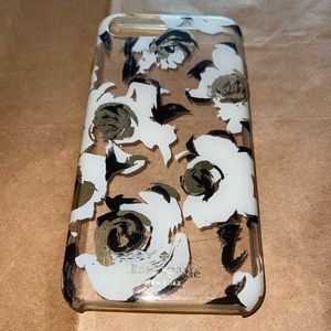 Kate spade clear gold black flower iPhone 8Plus case
